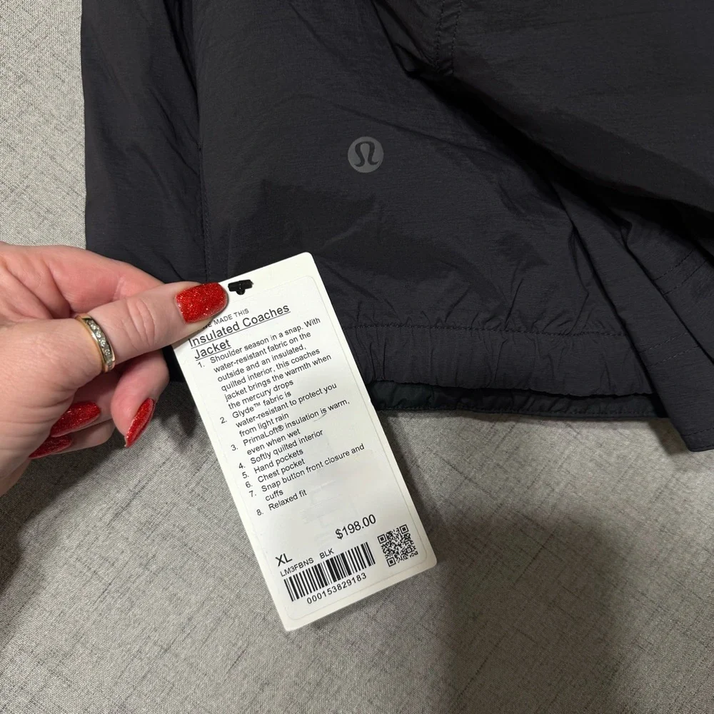 Lululemon Men’s Insulated Coaches Jacket Black XL NWT